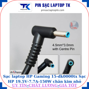 Sạc laptop HP Gaming 15-dk0000tx Sạc HP 19.5V-7.7A-150W chân kim nhỏ màu xanh(4.5mm*3.0mm)