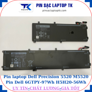 Pin laptop Dell Precision 5520 M5520 Pin Dell 6GTPY-97Wh H5H20-56Wh