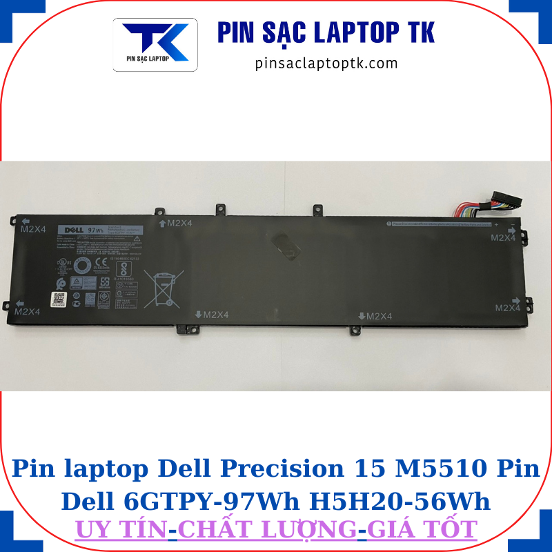 Pin Dell Precision 15 M5510 Pin Dell 6GTPY-97Wh H5H20-56Wh, pin 97Wh