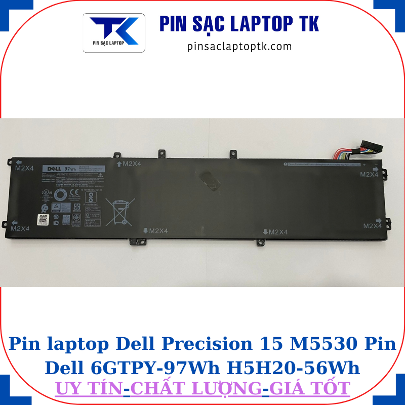 Pin Dell Precision 15 M5530 Pin Dell 6GTPY-97Wh H5H20-56Wh, pin 97Wh