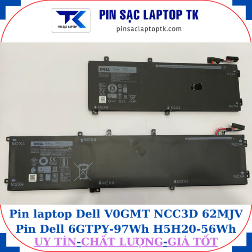 Pin laptop Dell V0GMT NCC3D 62MJV Pin Dell 6GTPY-97Wh H5H20-56Wh