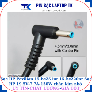 Sạc laptop HP Pavilion 15-bc251nr 15-bc220nr Sạc HP 19.5V-7.7A-150W chân kim nhỏ màu xanh(4.5mm*3.0mm)