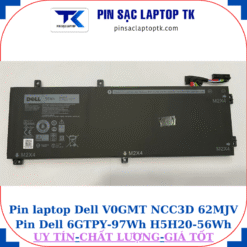 Pin Dell V0GMT NCC3D 62MJV Pin Dell 6GTPY-97Wh H5H20-56Wh, pin 56Wh
