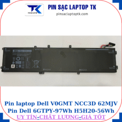 Pin Dell V0GMT NCC3D 62MJV Pin Dell 6GTPY-97Wh H5H20-56Wh, pin 97Wh