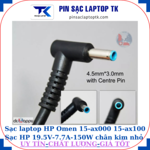 Sạc laptop HP Omen 15-ax000 15-ax100 Sạc HP 19.5V-7.7A-150W chân kim nhỏ màu xanh(4.5mm*3.0mm)