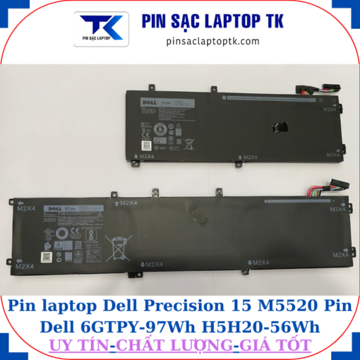 Pin laptop Dell Precision 15 M5520 Pin Dell 6GTPY-97Wh H5H20-56Wh