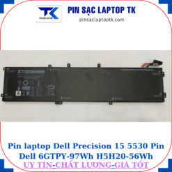 Pin Dell Precision 15 5530 Pin Dell 6GTPY-97Wh H5H20-56Wh, pin 97Wh