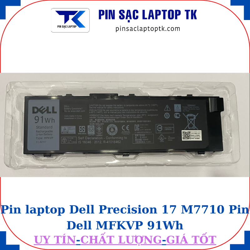 Pin Dell Precision 17 M7710 Pin Dell MFKVP 91Wh