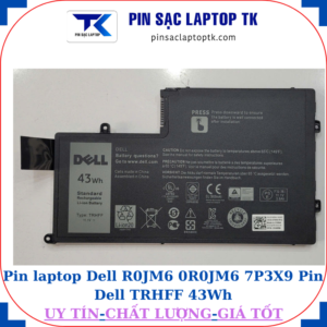 Pin Dell R0JM6 0R0JM6 7P3X9 Pin Dell TRHFF 43Wh