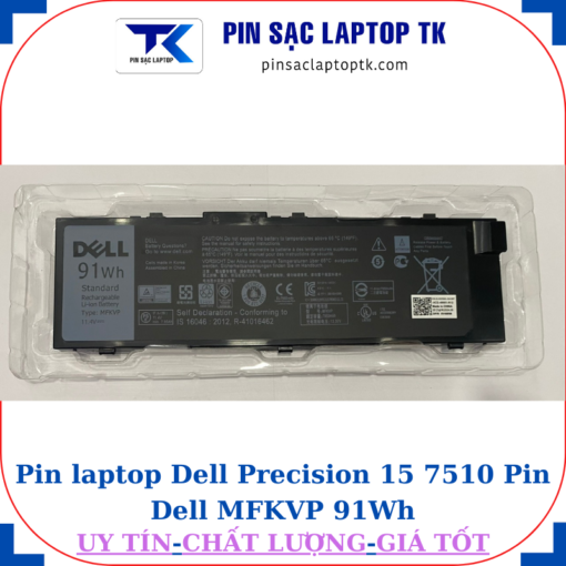 Pin Dell Precision 15 7510 Pin Dell MFKVP 91Wh
