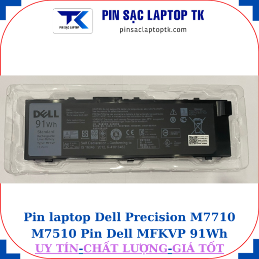 Pin Dell Precision M7710 M7510 Pin Dell MFKVP 91Wh