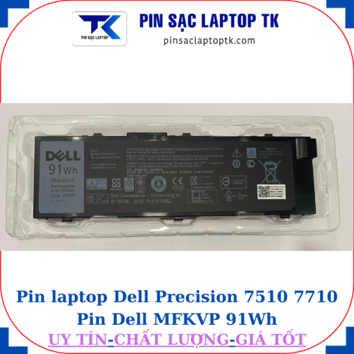 Pin Dell Precision 7510 7710 Pin Dell MFKVP 91Wh