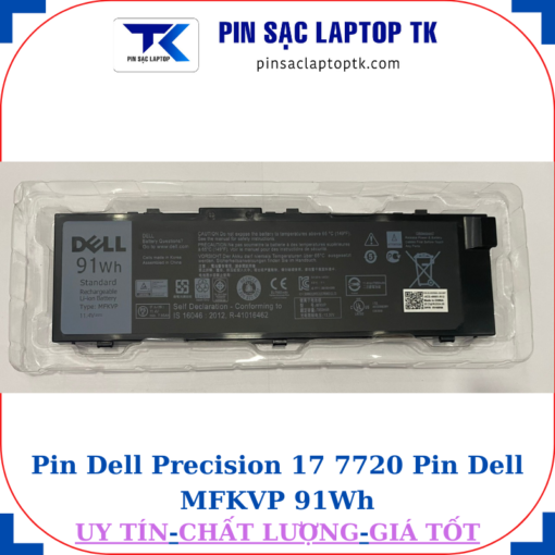 Pin Dell Precision 17 7720 Pin Dell MFKVP 91Wh