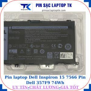 Pin Dell Inspiron 15 7566 Pin Dell 357F9 74Wh