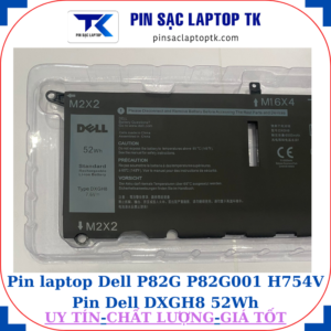 Pin Dell P82G P82G001 H754V Pin Dell DXGH8 52Wh