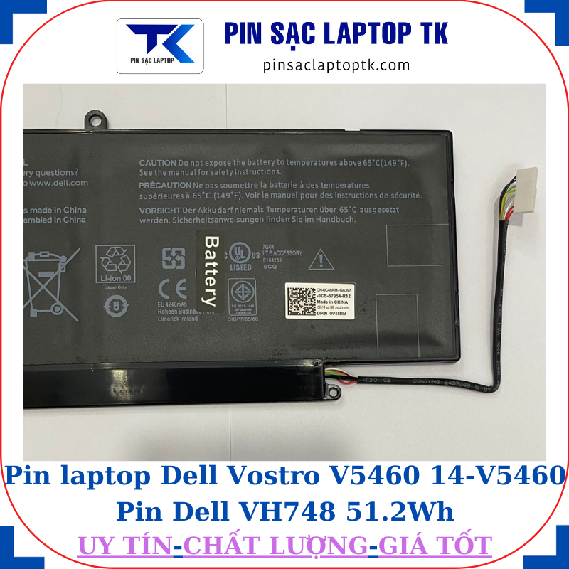 Pin Dell Vostro V5460 14-V5460 Pin Dell VH748 51.2Wh