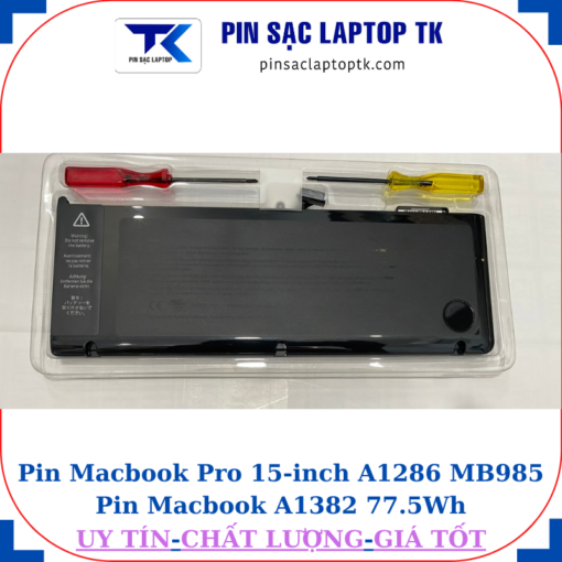 Pin Macbook Pro 15 inch A1286 MB985 Pin Macbook A1382 77.5Wh