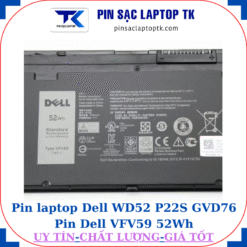 Pin Dell WD52 P22S GVD76 Pin Dell VFV59 52Wh