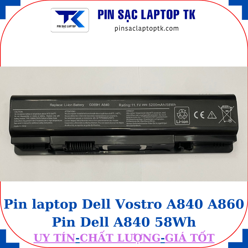 Pin Dell Vostro A840 A860 Pin Dell A840 58Wh