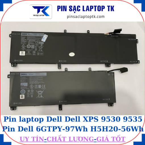 Pin Dell Dell XPS 9530 9535 Pin Dell TOTRM-61Wh 245RR-91Wh