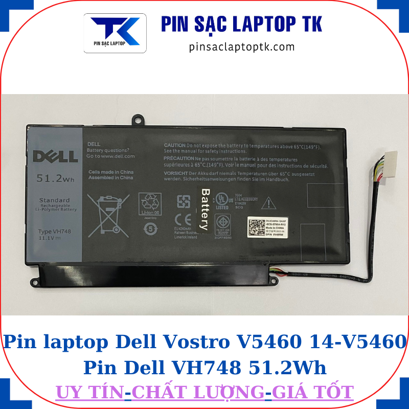 Pin Dell Vostro V5460 14-V5460 Pin Dell VH748 51.2Wh