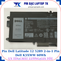 Pin Dell Latitude 12-5289 2 in 1 Pin Dell K5XWW 60Wh