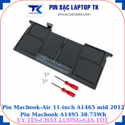 Pin Macbook Air 11 inch A1465 mid 2012 Pin Macbook A1495 38.75Wh