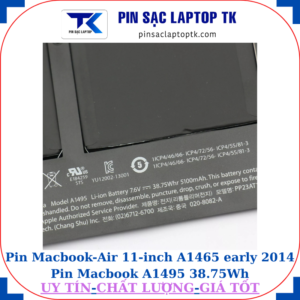 Pin Macbook Air 11 inch A1465 early 2014 Pin Macbook A1495 38.75Wh
