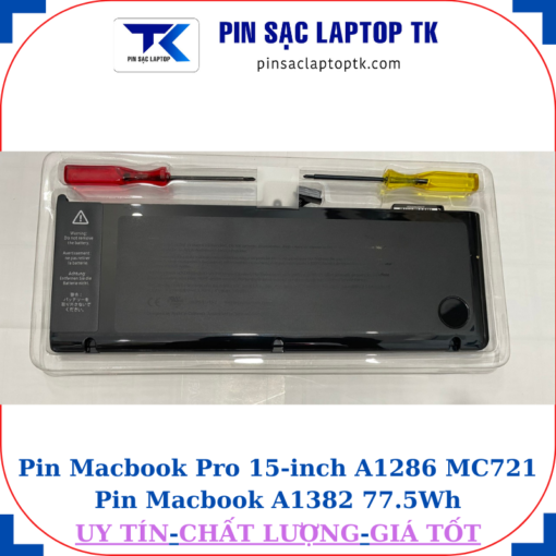 Pin Macbook Pro 15 inch A1286 MC721 Pin Macbook A1382 77.5Wh