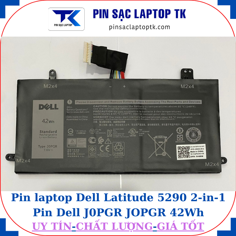 Pin Dell Latitude 5290 2-in-1 Pin Dell J0PGR JOPGR 42Wh
