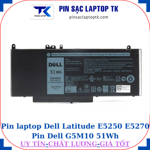 Pin Dell Latitude E5250 E5270 Pin Dell G5M10 51Wh