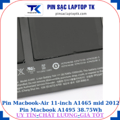 Pin Macbook Air 11 inch A1465 mid 2012 Pin Macbook A1495 38.75Wh