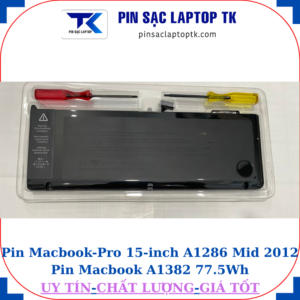 Pin Macbook Pro 15 inch A1286 Mid 2012 Pin Macbook A1382 77.5Wh