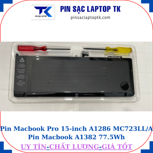 Pin Macbook Pro 15 inch A1286 MC723LL/A Pin Macbook A1382 77.5Wh