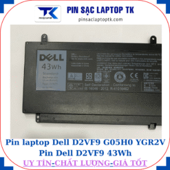 Pin Dell D2VF9 G05H0 YGR2V Pin Dell D2VF9 43Wh