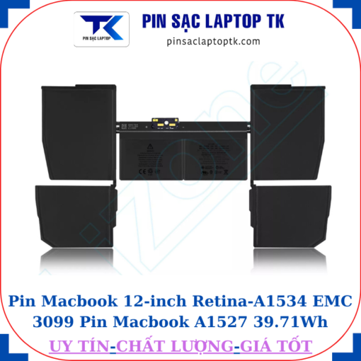 Pin Macbook 12 inch Retina A1534 EMC 3099 Pin Macbook A1527 39.71Wh