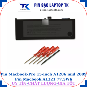 Pin Macbook Pro 15 inch A1286 mid 2009 Pin Macbook A1321 77.5Wh