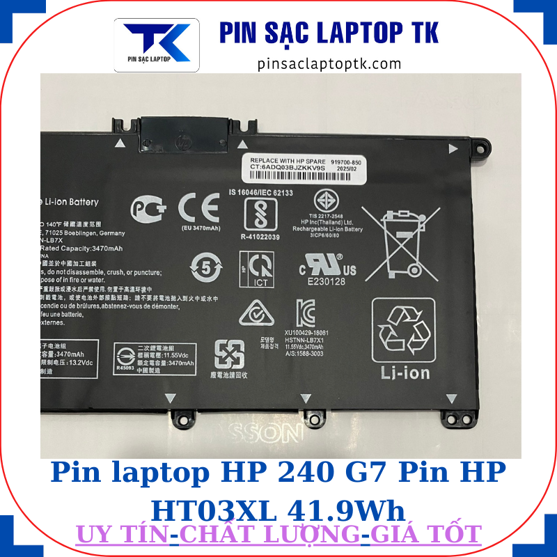 Pin HP 240 G7 Pin HP HT03XL 41.9Wh