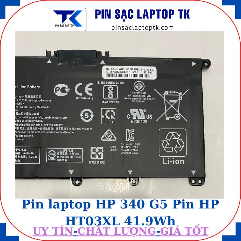 Pin HP 340 G5 Pin HP HT03XL 41.9Wh