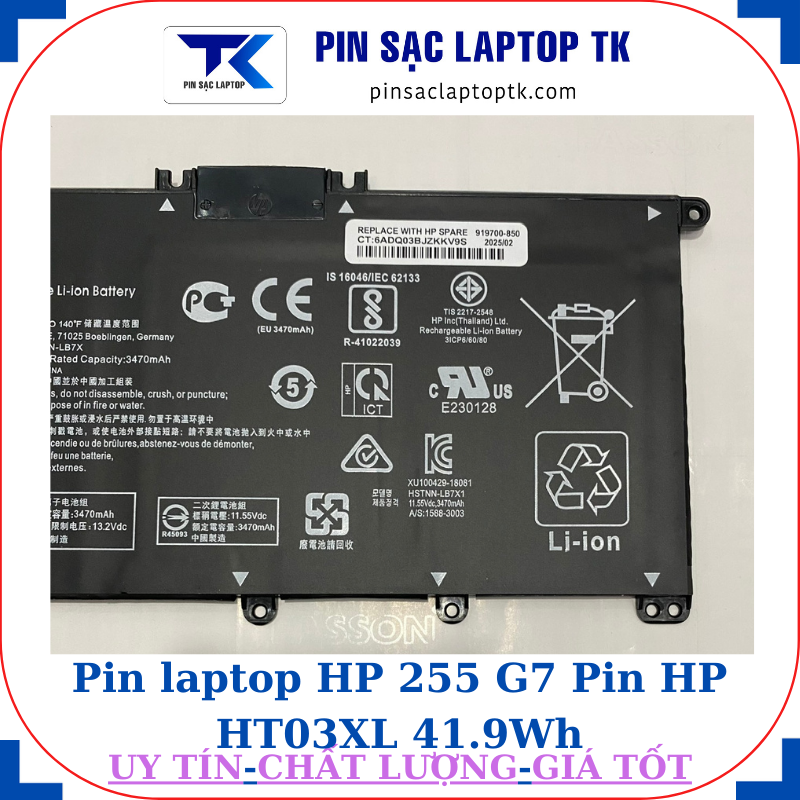 Pin HP 255 G7 Pin HP HT03XL 41.9Wh