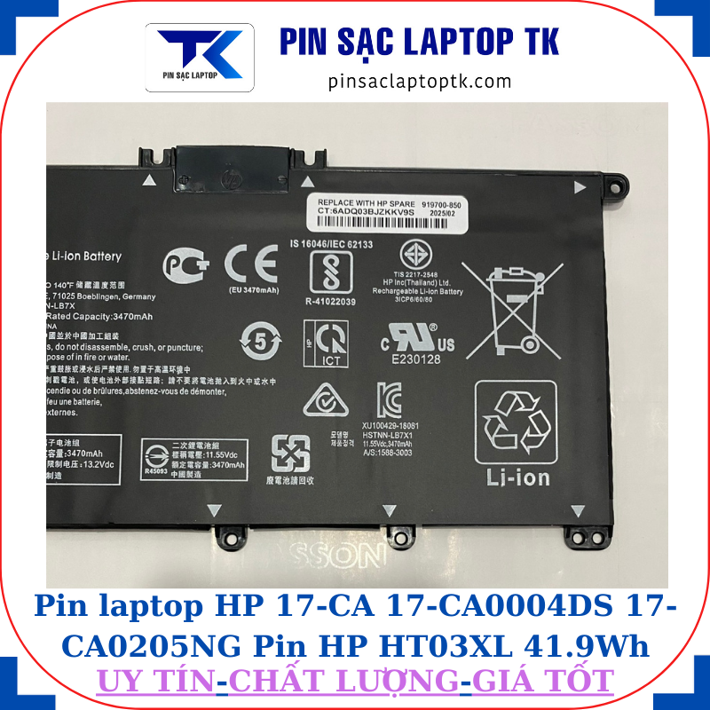 Pin HP 17-CA 17-CA0004DS 17-CA0205NG Pin HP HT03XL 41.9Wh
