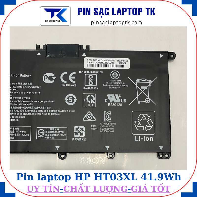 Pin HP HT03XL 41.9Wh