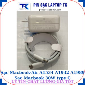 Sạc Macbook Air A1534 A1932 A1989 Sạc Macbook 30W type C