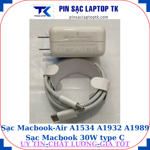 Sạc Macbook Air A1534 A1932 A1989 Sạc Macbook 30W type C