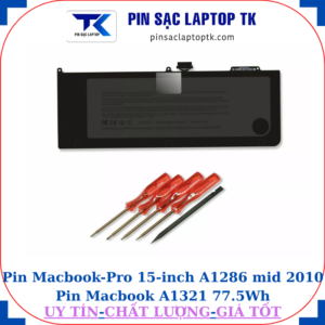 Pin Macbook Pro 15 inch A1286 mid 2010 Pin Macbook A1321 77.5Wh
