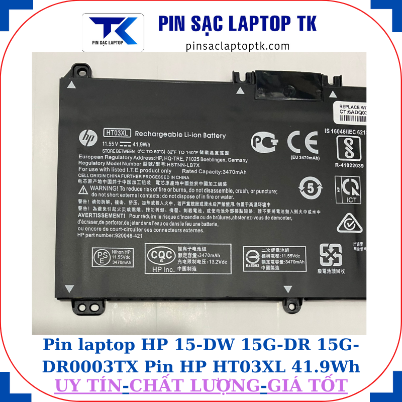 Pin HP 15-DW 15G-DR 15G-DR0003TX Pin HP HT03XL 41.9Wh