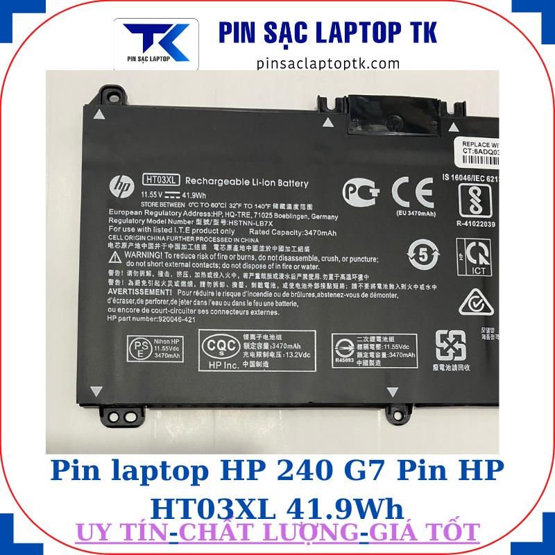 Pin HP 240 G7 Pin HP HT03XL 41.9Wh