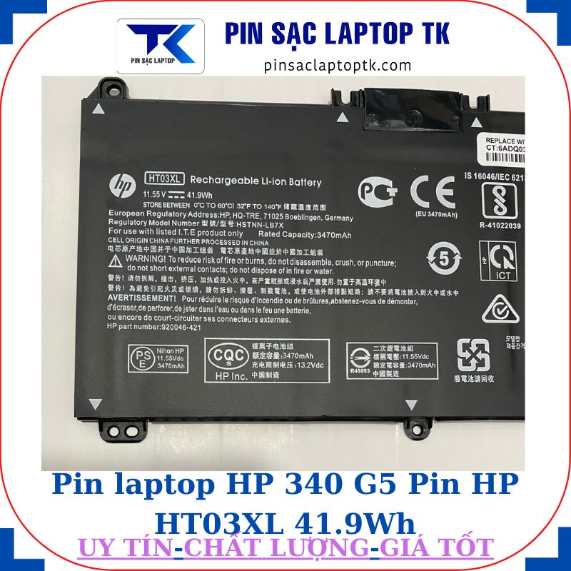 Pin HP 340 G5 Pin HP HT03XL 41.9Wh