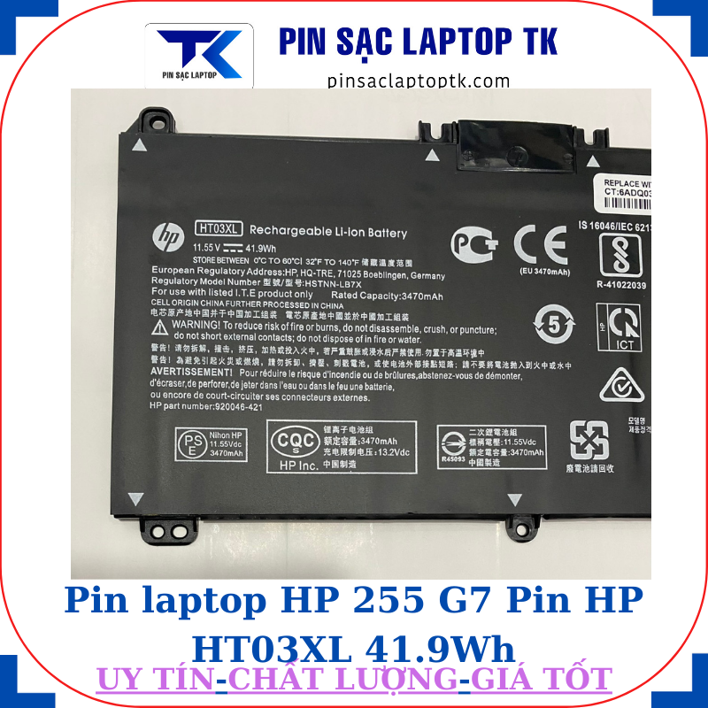 Pin HP 255 G7 Pin HP HT03XL 41.9Wh