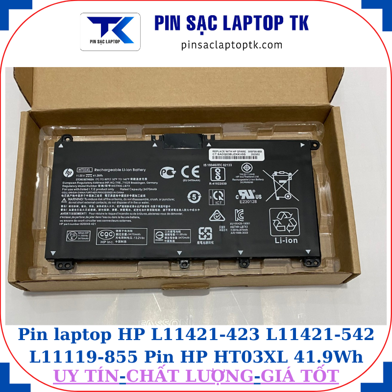 Pin HP L11421-423 L11421-542 L11119-855 Pin HP HT03XL 41.9Wh